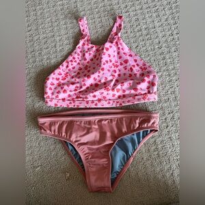 Jolyn Clothing Gray and Pink Bikini Andy bottoms Kaylee top. Medium.